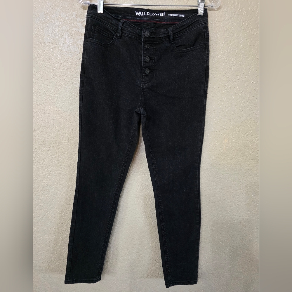 High-Rise Black Button-Fly Women's Jeans